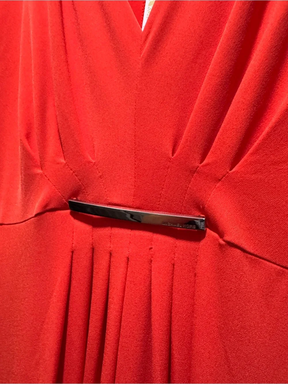 NEW Michael Kors NEW W TAGS Sleeveless V-Neck Maxi Dress in Bright Red-Orange L